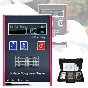 Digital Portable Roughness Profilometer,High Accuracy 0.01μm Tester with LED Display,4 Measurement Parameters Ra/Rq 0.05~20μm Rz/Rt 0.1~50μm,Complete with Calibration Block in Kuwait
