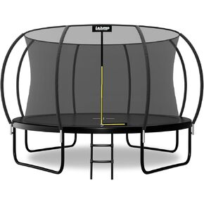 LeJump Outdoor 8FT 10FT 12FT 14FT Trampoline, ASTM Approved Big Trampolines with Enclosure Net and Ladder, Backyards Recreational Trampoline for Adults and Kids Heavy Weight Limit (Black) in Saudi Arabia