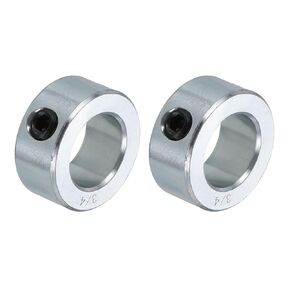 PATIKIL 1/4" Bore Axle Shaft Collars, 4Pcs Carbon Steel Screw Shaft Collars for Wheelbarrow Industry Machine Tools Agricultural Implements, Silver in Kuwait