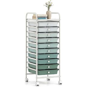 LDAILY 20-Drawer Rolling Storage Cart, Multipurpose Rolling Storage Cart, Storage Organizer on Wheels, Durable Metal Frame, Scrapbook Paper Tools, Suitable for Office School (Black) in Saudi Arabia