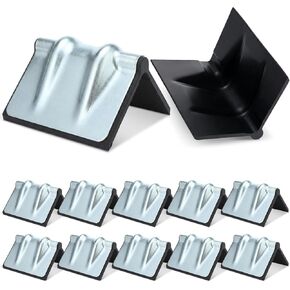 10 Pcs Metal Edge Protector Steel Corner Protector with Rubber Chain V Board Trailer Corner Protectors Reusable Edge Guards for Box Truck and Flatbed Loads(Silver) in Kuwait