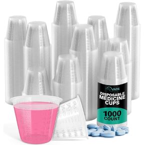 1000 عبوة 1 أونصة. أكواب طبية للاستعمال مرة واحدة مع خطوط جرعات متدرجة للحبوب أو السوائل، 1000 عبوة كبيرة، قياس جرعة واحدة للمنزل، والممرضة، والمستشفى، والرعاية الطبية |1000 عبوة in Kuwait