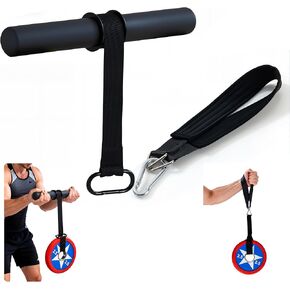 مقوي الساعد مع حزام المعصم، مدرب قوة قبضة الساعد من الفولاذ الكربوني السميك، حزام من النايلون بوزن 300 رطل للتدريب على السحب بذراع واحدة، مدرب المعصم في صالة الألعاب الرياضية المنزلية in Kuwait