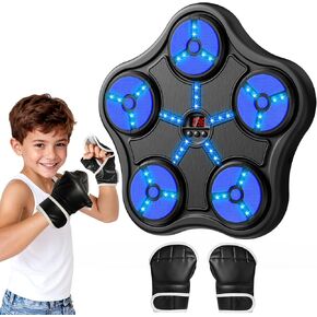 ألعاب آلة الملاكمة للأولاد بعمر 5 6 7 8 9 10 11 12 عامًا، حقيبة ملاكمة بلوتوث ذكية مثبتة على الحائط، معدات تدريب الملاكمة الموسيقية مع قفاز الملاكمة، هدايا عيد ميلاد للأطفال من سن 5 إلى 12 عامًا in Kuwait