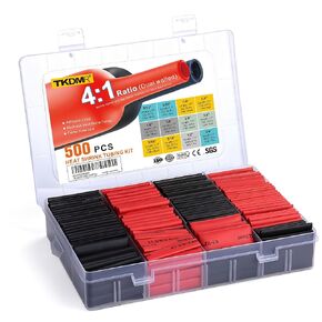 500 Pcs Heat Shrink Tubing Kit - 4:1 Ratio Adhesive Lined, Marine Grade Shrink Wrap - Industrial Heat Shrink Tubing,Black&Red in Kuwait