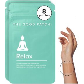 The Good Patch Relax Patches, Anxiety Relief, Natural Patch with Ashwagandha, Ginger Root, Plant Powered Wearable Wellness, Sustained Release (8 Total Patches) in Kuwait