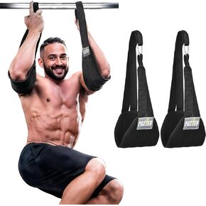 Hanging Ab Straps for Pull Up Bar – Heavy Duty Padded Arm Slings with 2 Steel Carabiners for Leg Raises, Core & Abdominal Workout Equipment – Adjustable Gym Ab Straps for Men and Women - Best for Home & Gym Fitness Training (Pair) in Kuwait