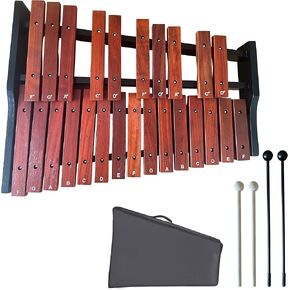 25-Note Portable Wooden Glockenspiel with & Xylophone Two Pairs of Mallets | Professional-Sounding Instrument for Beginners, Early Music Education, and Classroom Learning in Kuwait
