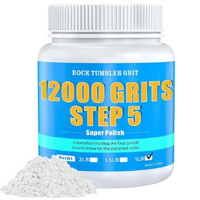 Rock Tumbler Polish – 12000 Grit Aluminum Oxide for Final Finish, Step 5 Advanced Polishing Grit for Higher Gloss, Rocks, Gems, Glass & Jewelry Making, Ultra-Fine Polish Refill, 1 lb in Kuwait