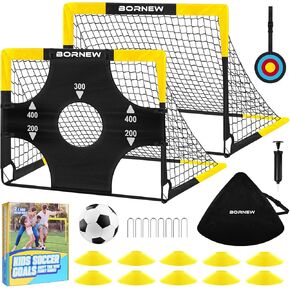 Kid Soccer Goal and Soccer Ball Targets Set - Backyard & Indoor Soccer Goal for Kids, 4X3 ft Portable Pop Up Soccer Net with Soccer Targets, Cones, Soccer Training Equipment for Ages 3-16 Year Gift in Kuwait