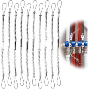 10 قطع من خرطوم السوط، كابلات فحص السوط الآمنة 1/8 بوصة × 20 بوصة للخراطيم الهيدروليكية والصناعية وخراطيم الضغط، وقيود إيقاف السوط لخراطيم قطر 1/2 بوصة - 1-1/4 بوصة in Kuwait