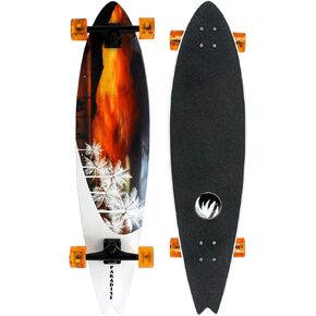 Paradise Longboard Swallow Tail Complete Cruiser Skateboard, Sunset, 9.5" x 39.5" in Saudi Arabia