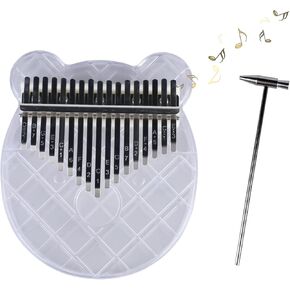 Mini Thumb Piano - Mini Portable Crystal Clear Acrylic Thumb Piano for Kalimba with Tune Hammer, Professional Finger Piano Musical Instrument Performance, Finger Piano Gift for Kids Adults Beginner in Kuwait