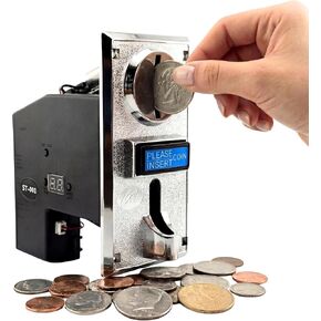 Sintron ST-001 Advanced 8-Channel Coin Acceptor Validator - Programmable Multi-Coin Selector for Automation Systems, Vending, Massage Chairs, Arcade & DIY - Works with Arduino (Pulse/Serial) in Kuwait