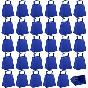 Boao 24 Pack Metal Cowbells with Handle 4 Inch Cow Bells Noise Makers Hand Percussion Cowbells Loud Cheering Bells for Sporting Events Football Games Weddings School Celebrations Party(Blue) in Kuwait