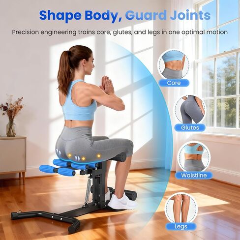 أعد بناء حياتك آلة القرفصاء العميقة، مدرب غلوت قابل للتعديل للارتفاع للنساء، معدات تمارين القلب والساق للجيم المنزلي، وتنحيف المؤخرة والفخذ in Kuwait