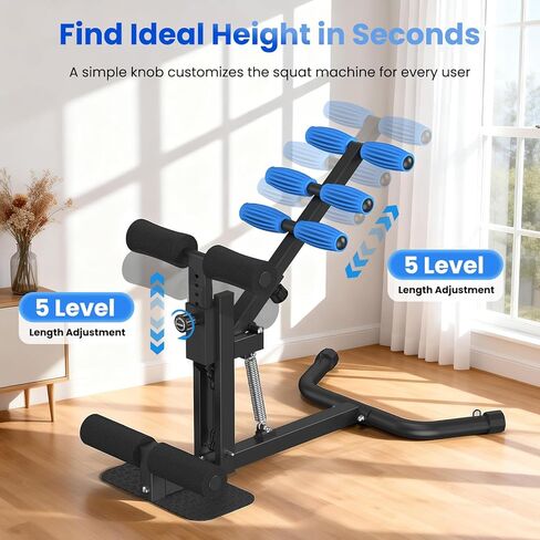 أعد بناء حياتك آلة القرفصاء العميقة، مدرب غلوت قابل للتعديل للارتفاع للنساء، معدات تمارين القلب والساق للجيم المنزلي، وتنحيف المؤخرة والفخذ in Kuwait