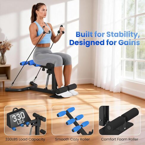 أعد بناء حياتك آلة القرفصاء العميقة، مدرب غلوت قابل للتعديل للارتفاع للنساء، معدات تمارين القلب والساق للجيم المنزلي، وتنحيف المؤخرة والفخذ in Kuwait