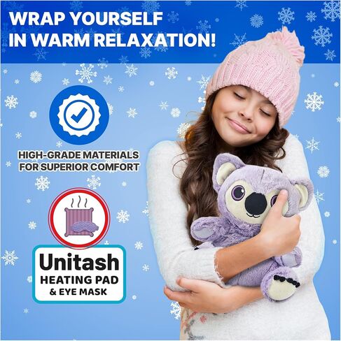 Microwavable Heating Pad for Period Cramps + Eye mask Heating pad–Machine Washable Cover-Cute Stuffed Animal Heating Pad, Portable Menstrual Microwave Heating Pad-Lavender Scent (Koala+Eye mask) in Saudi Arabia