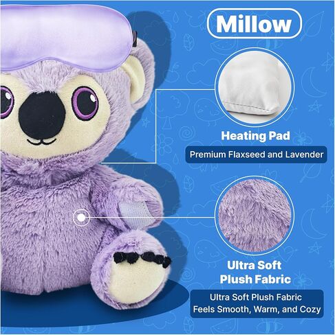 Microwavable Heating Pad for Period Cramps + Eye mask Heating pad–Machine Washable Cover-Cute Stuffed Animal Heating Pad, Portable Menstrual Microwave Heating Pad-Lavender Scent (Koala+Eye mask) in Saudi Arabia