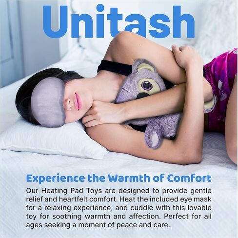 Microwavable Heating Pad for Period Cramps + Eye mask Heating pad–Machine Washable Cover-Cute Stuffed Animal Heating Pad, Portable Menstrual Microwave Heating Pad-Lavender Scent (Koala+Eye mask) in Saudi Arabia
