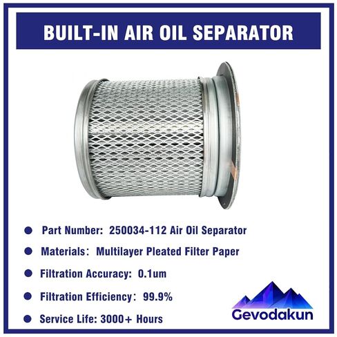 250034-112 Air Oil Separator Compatible with Sullair Air Compressor Replacement Part, Spin-On Type Filter Replace 0250034-111, 250034-143, 250034112, 408167-009, 10B-25 and LS10 Series in Kuwait