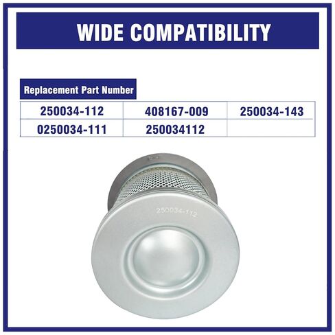 250034-112 Air Oil Separator Compatible with Sullair Air Compressor Replacement Part, Spin-On Type Filter Replace 0250034-111, 250034-143, 250034112, 408167-009, 10B-25 and LS10 Series in Kuwait