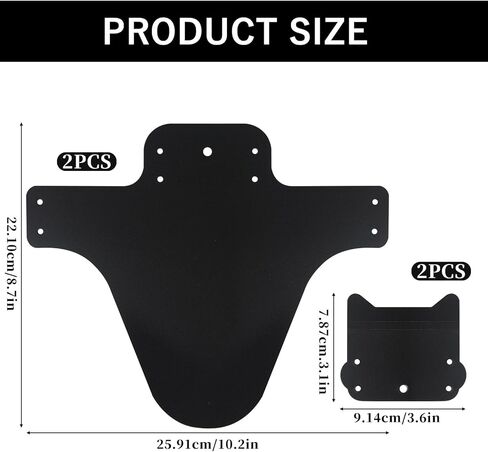 2 Set Mountain Bike Fender Mud Guard Rear and Front Compatible Mountain Bicycle Mudguard Adjustable 26", 27.5", 29" Plus Size with 10 Cable Ties for Fat Bike Wheel Size and All Disc Brake Bicycles in Saudi Arabia