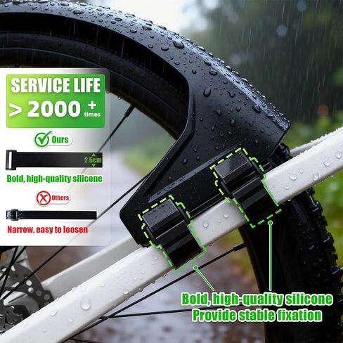 مجموعة حاجز الدراجة RBRL لدراجات MTB والدراجة الإلكترونية - واقيات الطين ذات التغطية الكاملة المتوافقة مع عجلات مقاس 27.5 بوصة / 29 بوصة حتى 3.0 بوصة - واقي رذاذ متين ضد الطين والماء - تركيب ثابت وخالي من الأدوات in Kuwait