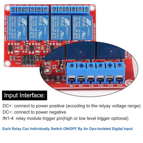 4 قطعة 4 قناة تيار مستمر 5 فولت وحدة التتابع مع عزل Optocoupler دعم عالية/منخفضة المستوى الزناد لوح تمديد ل Raspberry Pi in Saudi Arabia