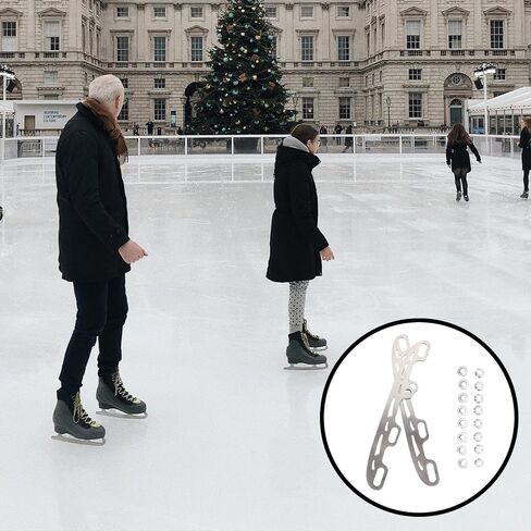 Milisten Replaceable Stainless Steel Ice Hockey Skating Blades for Roller Skates Silver Large Size 290mm 16 Edge Plugs Ice Skating Accessory for Hockey Players in Kuwait