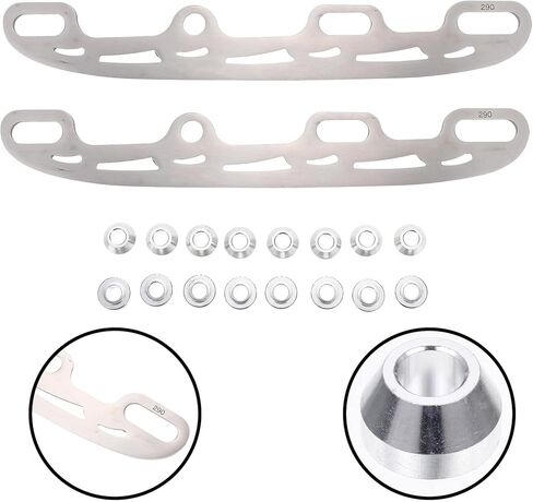 Milisten Replaceable Stainless Steel Ice Hockey Skating Blades for Roller Skates Silver Large Size 290mm 16 Edge Plugs Ice Skating Accessory for Hockey Players in Kuwait