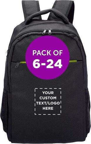 خصم العروض الترويجية المخصصة لظهر الظهر مع مجموعة جيب الكمبيوتر المحمول من 24 ، حزمة كبيرة مخصصة - أحضر في كل مكان تذهب إليه ، مثالي للمسافرين والموظفين والاستخدام اليومي - الأسود in Kuwait