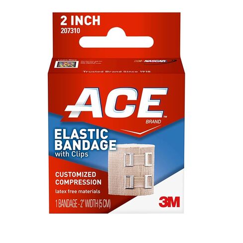 ACE 3 Inch Elastic Bandage with with Clips, Beige, Great for Elbow, Ankle, Knee and More, 1 Count in Kuwait
