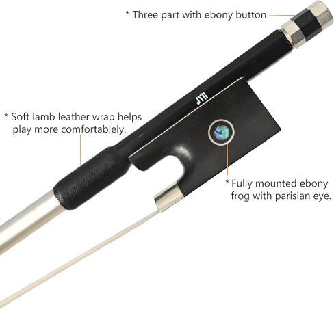 JYR Carbon Fiber Violin Bow 4/4 Full Size | Stable| Durable For Daily Practice in Saudi Arabia