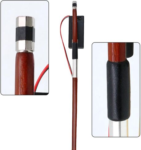 4/4 Violin Bow with Brazilwood Stick & Ebony Frog | Full Size Professional Bow with White Horsehair & Double Pearl Eyes| with Blue LED Light in Saudi Arabia