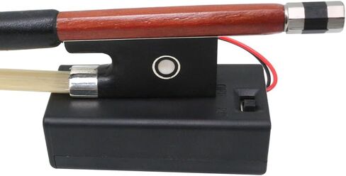 4/4 Violin Bow with Brazilwood Stick & Ebony Frog | Full Size Professional Bow with White Horsehair & Double Pearl Eyes| with Blue LED Light in Saudi Arabia