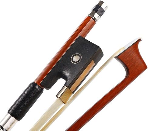 4/4 Violin Bow with Brazilwood Stick & Ebony Frog | Full Size Professional Bow with White Horsehair & Double Pearl Eyes| with Blue LED Light in Saudi Arabia
