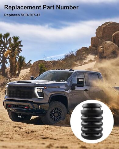 SSR-207-47 نوابض مساعد الهواء الخلفية مناسبة لسيارة Chevy Silverado 2500 3500 HD 2011-2024، مناسبة لـ GMC Sierra 2500 3500 HD 2011-2024، أسود in Kuwait