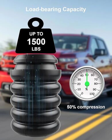 SSR-207-47 نوابض مساعد الهواء الخلفية مناسبة لسيارة Chevy Silverado 2500 3500 HD 2011-2024، مناسبة لـ GMC Sierra 2500 3500 HD 2011-2024، أسود in Kuwait