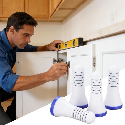 Cabinet Leveling Feet | 4-Piece Measuring Gadgets - High-Precision Cupboard Leveler | for Home Renovation, Tile, Picture, Framing, Electrical, Plumbing, Concrete, Drywall in Kuwait