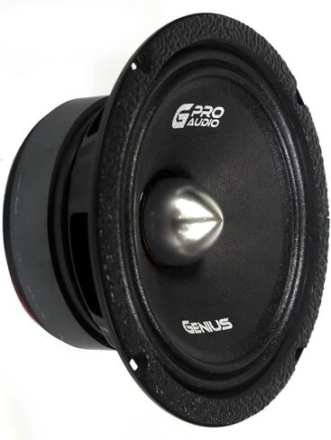 Genius Audio MR1065BP 6.5 بوصة مكبرات صوت متوسطة المدى 1000 واط بحد أقصى 500 واط RMS Pro Audio رصاصة بلاستيكية - مغناطيس الفريت 4 أوم - 2 مكبرات صوت in Saudi Arabia