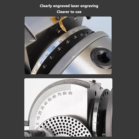 Precision 3-Jaw Chuck Dividing Head Set for Milling Machine, 4/5/6/8 Inch, 0-90° Rotary Table Tailstock, High Accuracy, 1:90 Reduction Ratio (8in/200mm) in Saudi Arabia