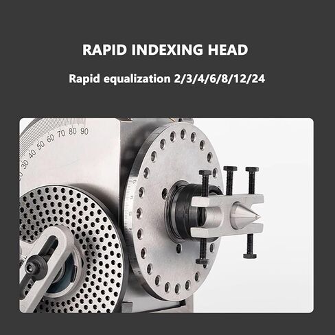 6 Inch Precision Dividing Head Set with 3 Jaw Chuck for Milling Machine, 0-90° Rotary Table Tailstock, 1:90 Reduction Ratio, Ideal for Metalworking and Projects in Saudi Arabia