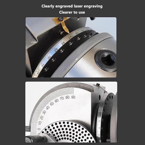 8" Precision Dividing Head Set with 3-Jaw Chuck for Milling Machines, 0-90° Rotary Table Tailstock, 1:90 Reduction Ratio, Ideal for Accurate Milling and Machining in Saudi Arabia