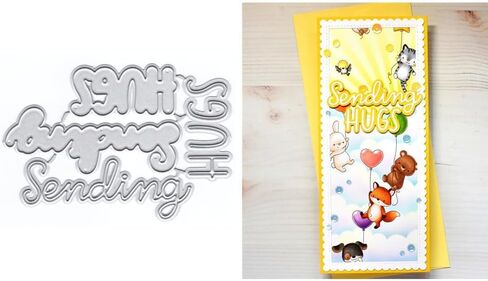 English Hugs Label Tag Metal Cutting Dies for Card Making, Paper Embossing Die Cuts Kit Templates Supplies, Photo Frame Album DIY Scrapbooking Stencils Sets in Saudi Arabia