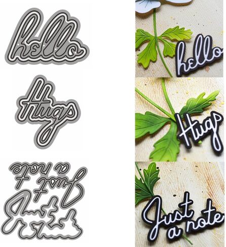 English Hugs Label Tag Metal Cutting Dies for Card Making, Paper Embossing Die Cuts Kit Templates Supplies, Photo Frame Album DIY Scrapbooking Stencils Sets in Saudi Arabia