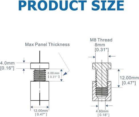 1/2" x 1/2" Inch 4PCS Aluminum Solid Sign Standoff Screws for Acrylic Advertising Screw wall Fixing standoffs mounts Glass Display Signs (Electroplated Satin Chrome) in Saudi Arabia