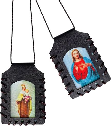 Catholic Brown Scapular of Virgen De Guadalupe Necklace, Escapularios Catolicos Religious Gift, Mexican Car Charms Mirror Hanging Accessories Decoration in Kuwait