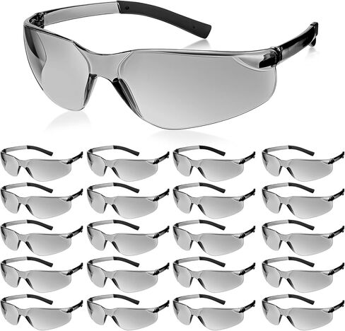 Queekay 20 Pcs Safety Glasses for Men and Women Anti-fog Proof Eye Goggles Scratch Impact and UV Protection for Lab Science(Gray) in Saudi Arabia